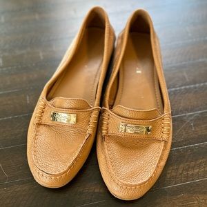 Coach Fredrica Leather Loafers – Tan/Camel Brown